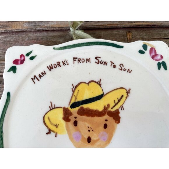 Vintage California Provincial Pottery Wall Plaques Women/Mens Work Humor - Picture 5 of 14